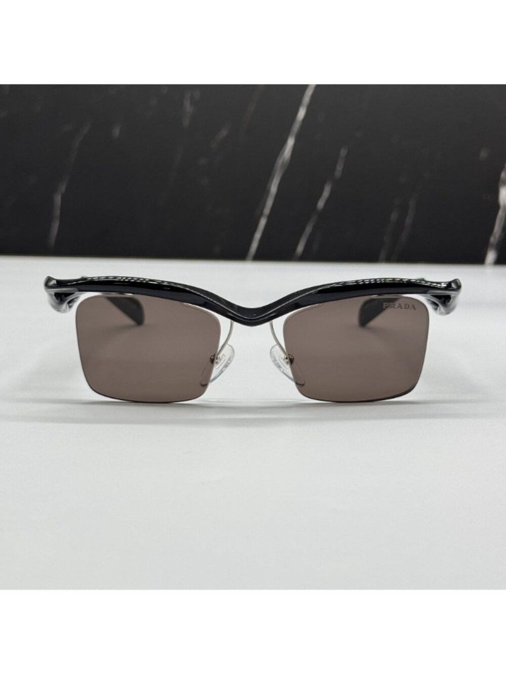 NEW PRADA PRA15S 1AB8C1 SUNGLASSES PR A15S 1AB8C1 SQUARE BLACK UNISEX SPR A15S - Picture 5 of 13